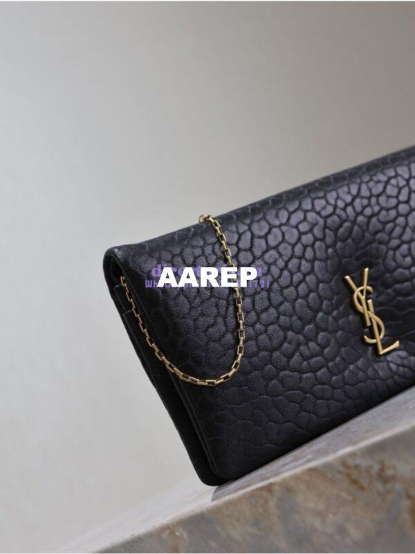 Replica Saint Laurent YSL Calypso Mini Bag In Grained Lambskin with Pillow Effect 801712 Black 7