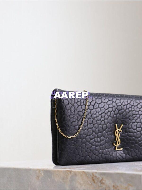 Replica Saint Laurent YSL Calypso Mini Bag In Grained Lambskin with Pillow Effect 801712 Black 11
