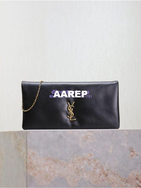 Replica Saint Laurent YSL Calypso Mini Bag In Padded Lambskin 801712 Black 3