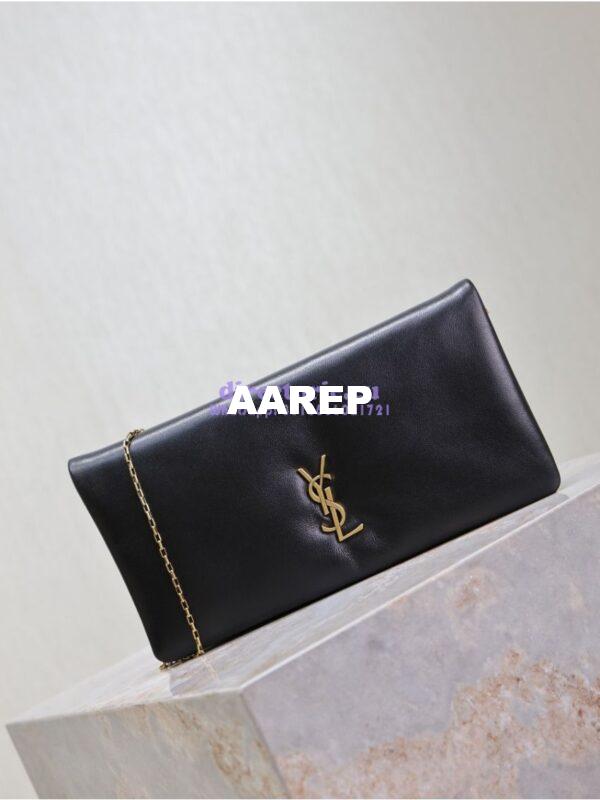 Replica Saint Laurent YSL Calypso Mini Bag In Padded Lambskin 801712 Black 5
