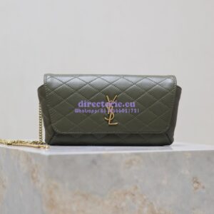 Replica YSL Saint Laurent Gaby Chain Phone Holder In Lambskin 7540511 Sage