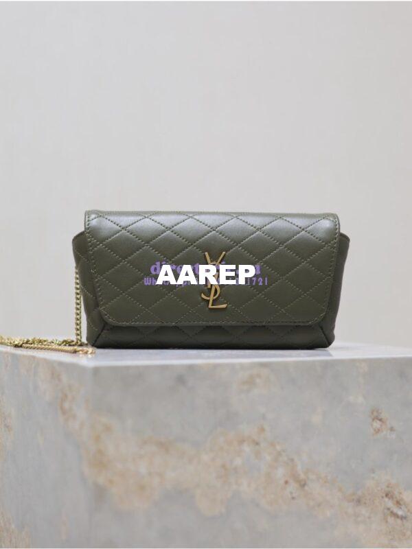 Replica YSL Saint Laurent Gaby Chain Phone Holder In Lambskin 7540511 Sage