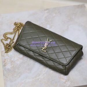 Replica YSL Saint Laurent Gaby Chain Phone Holder In Lambskin 7540511 Sage 2