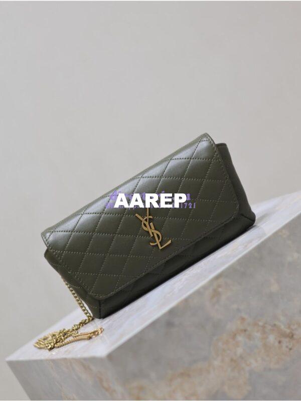 Replica YSL Saint Laurent Gaby Chain Phone Holder In Lambskin 7540511 Sage 3