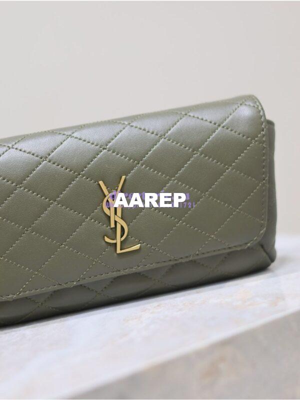 Replica YSL Saint Laurent Gaby Chain Phone Holder In Lambskin 7540511 Sage 6