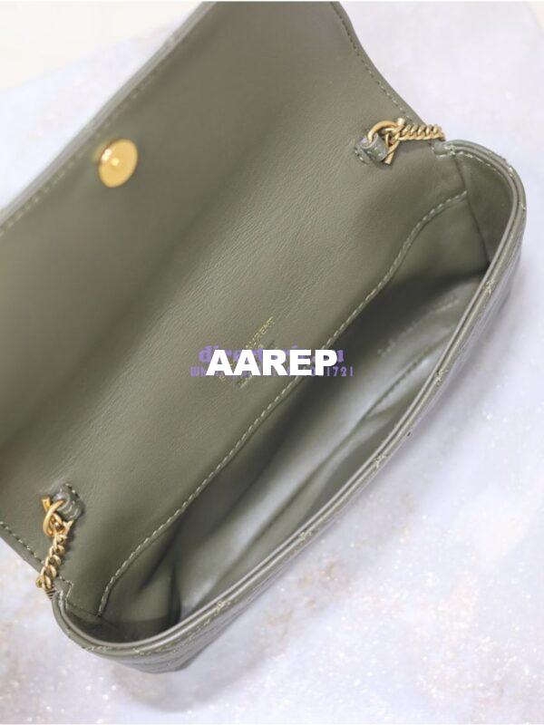 Replica YSL Saint Laurent Gaby Chain Phone Holder In Lambskin 7540511 Sage 11