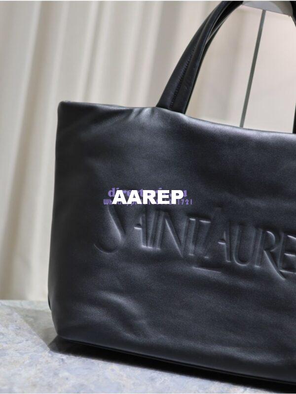 Replica Saint Laurent YSL Embossed Padded Leather Tote Bag – Black 5