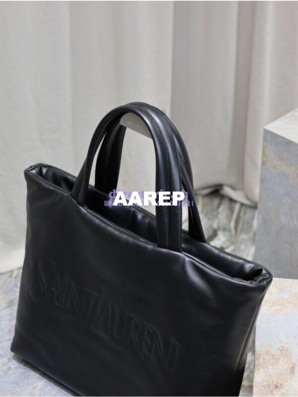 Replica Saint Laurent YSL Embossed Padded Leather Tote Bag – Black 7