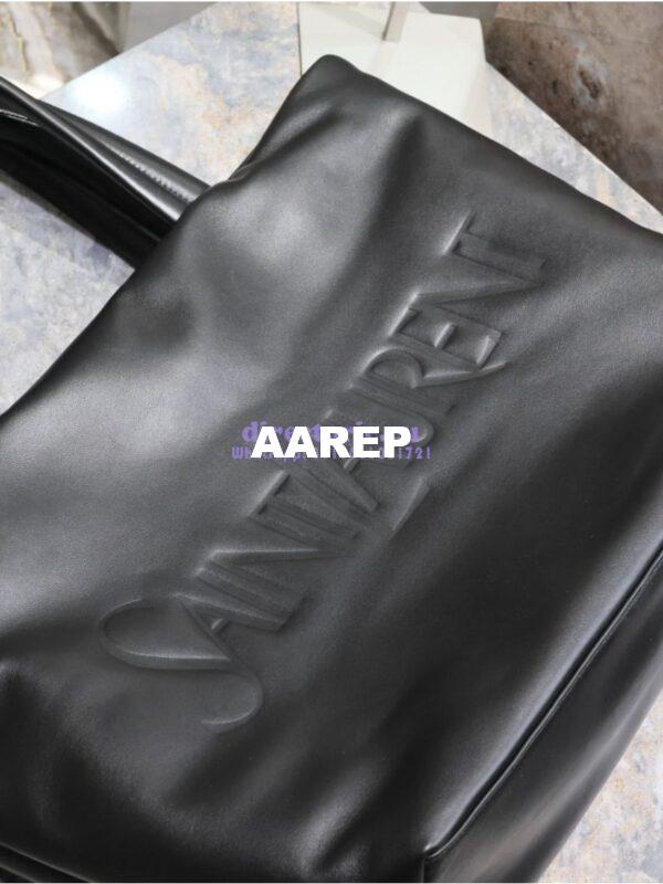 Replica Saint Laurent YSL Embossed Padded Leather Tote Bag – Black 11