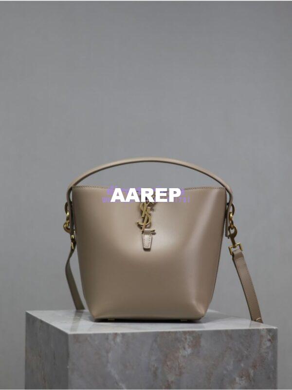 Replica YSL Saint Laurent Small Le 37 in Shiny Leather 7490362 Light Beige 3