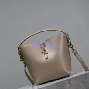 Replica YSL Saint Laurent Small Le 37 in Shiny Leather 7490362 Light Beige 2