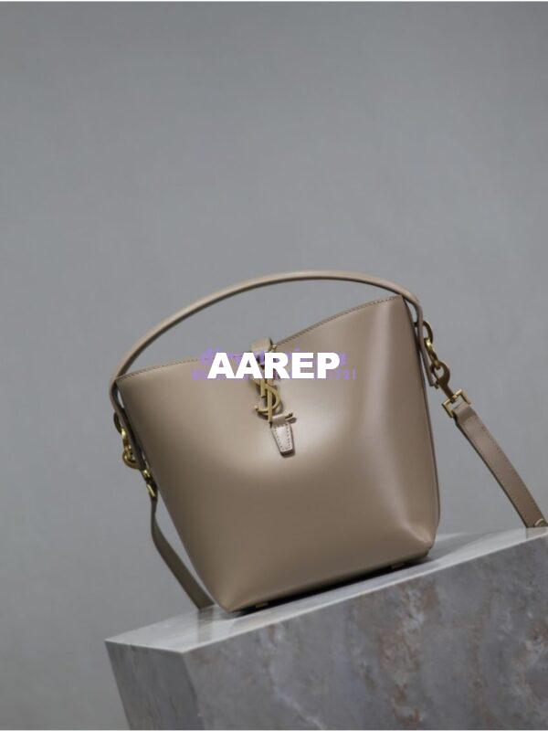 Replica YSL Saint Laurent Small Le 37 in Shiny Leather 7490362 Light Beige 4
