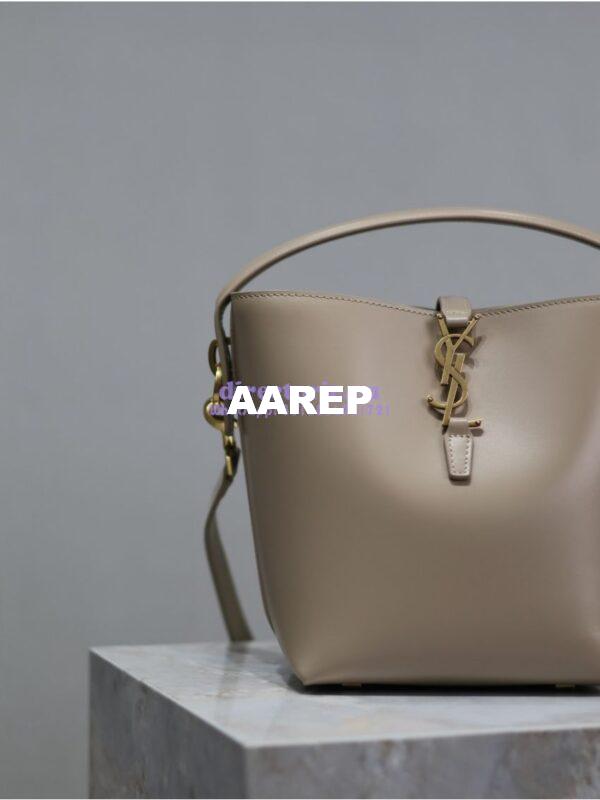 Replica YSL Saint Laurent Small Le 37 in Shiny Leather 7490362 Light Beige 5