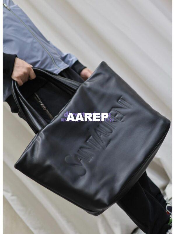 Replica Saint Laurent YSL Embossed Padded Leather Tote Bag – Black 21