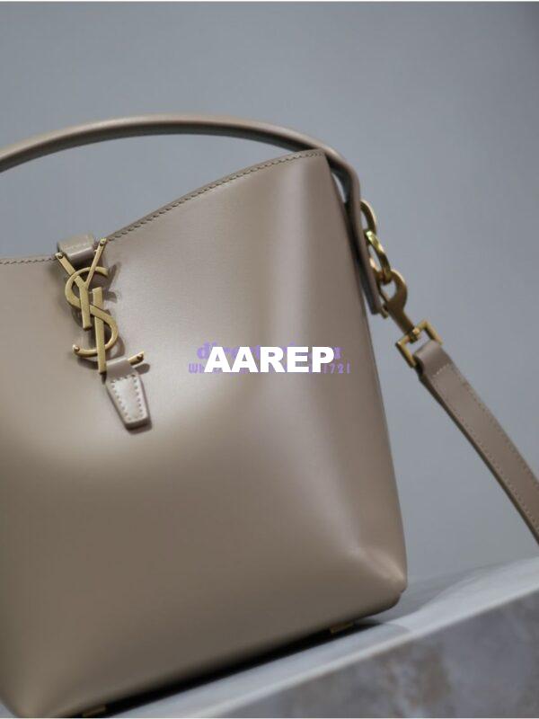 Replica YSL Saint Laurent Small Le 37 in Shiny Leather 7490362 Light Beige 12