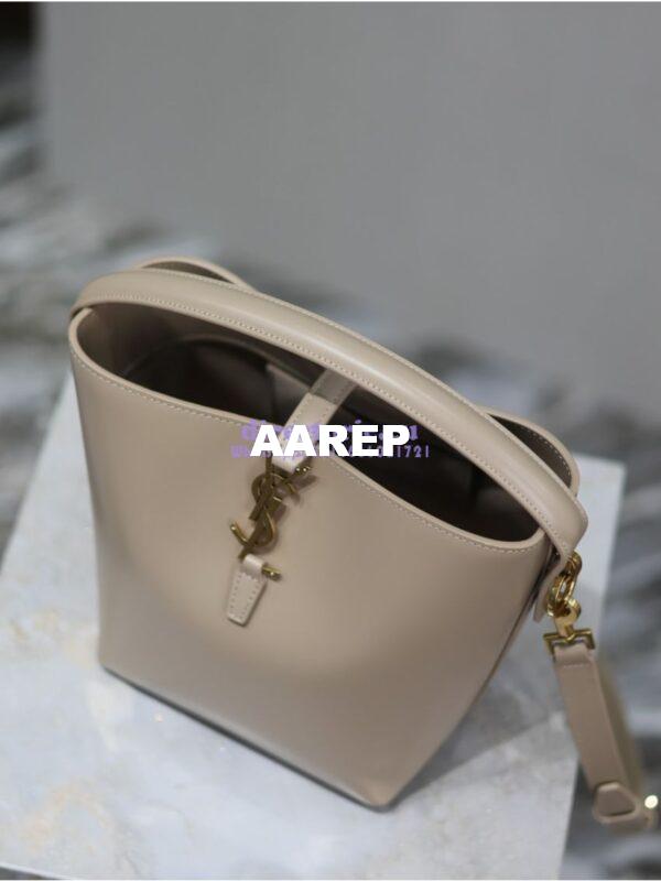 Replica YSL Saint Laurent Small Le 37 in Shiny Leather 7490362 Light Beige 13