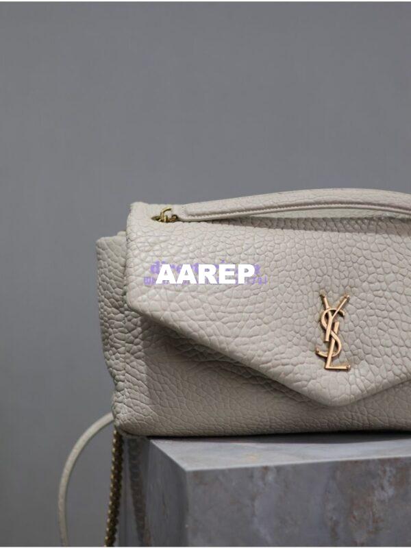Replica Saint Laurent YSL Large Calypso In Grained Lambskin 777399 white 5