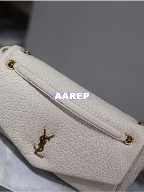 Replica Saint Laurent YSL Large Calypso In Grained Lambskin 777399 white 12