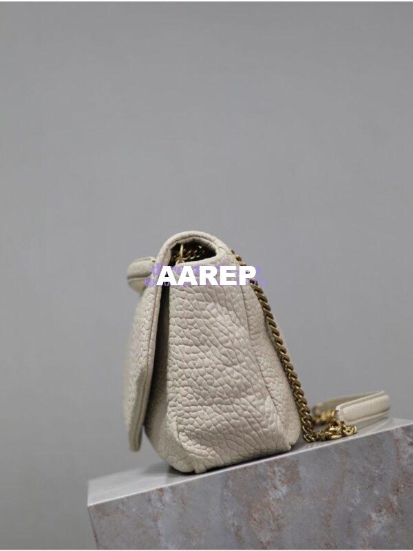 Replica Saint Laurent YSL Large Calypso In Grained Lambskin 777399 white 13