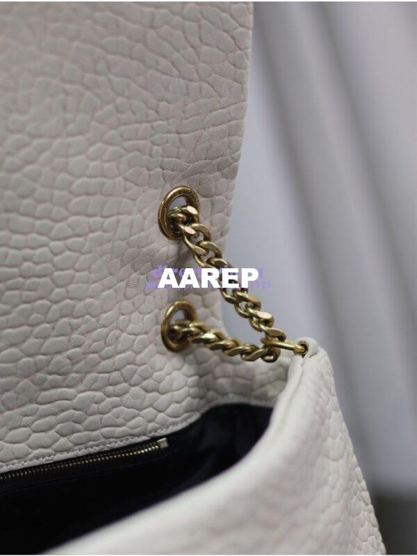 Replica Saint Laurent YSL Large Calypso In Grained Lambskin 777399 white 14