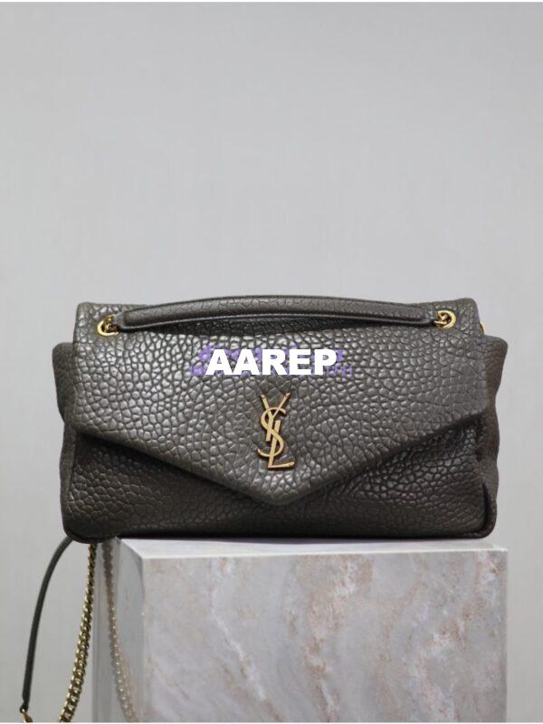 Replica Saint Laurent YSL Large Calypso In Grained Lambskin 777399 dark green 3