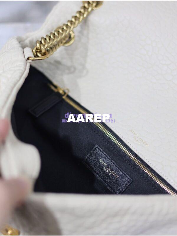 Replica Saint Laurent YSL Large Calypso In Grained Lambskin 777399 white 16