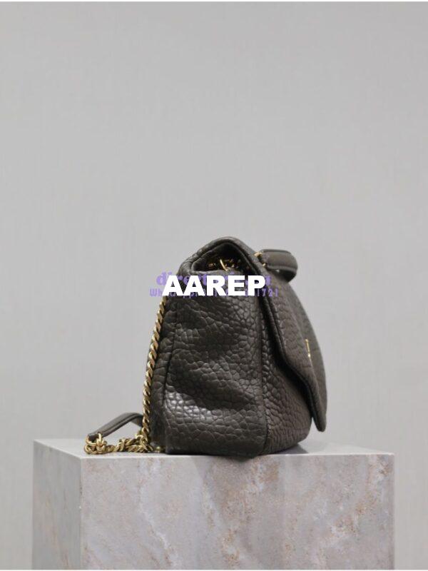 Replica Saint Laurent YSL Large Calypso In Grained Lambskin 777399 dark green 7