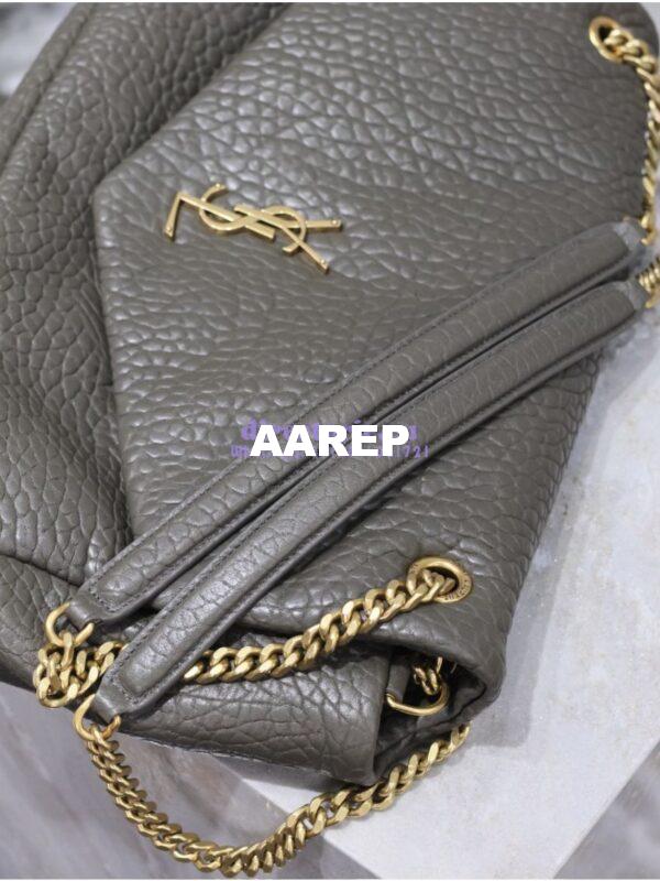 Replica Saint Laurent YSL Large Calypso In Grained Lambskin 777399 dark green 9