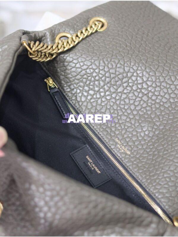Replica Saint Laurent YSL Large Calypso In Grained Lambskin 777399 dark green 17