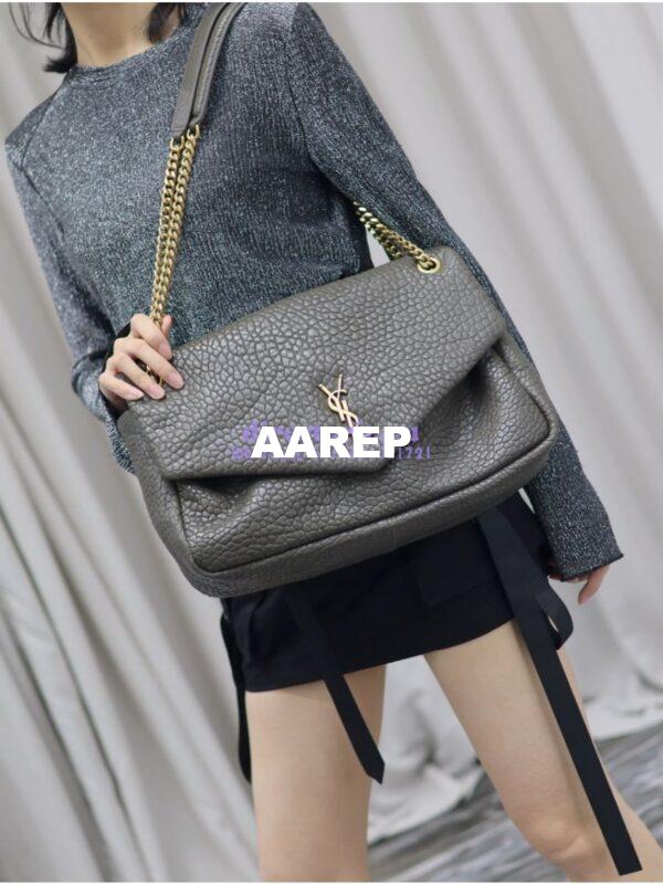 Replica Saint Laurent YSL Large Calypso In Grained Lambskin 777399 dark green 20