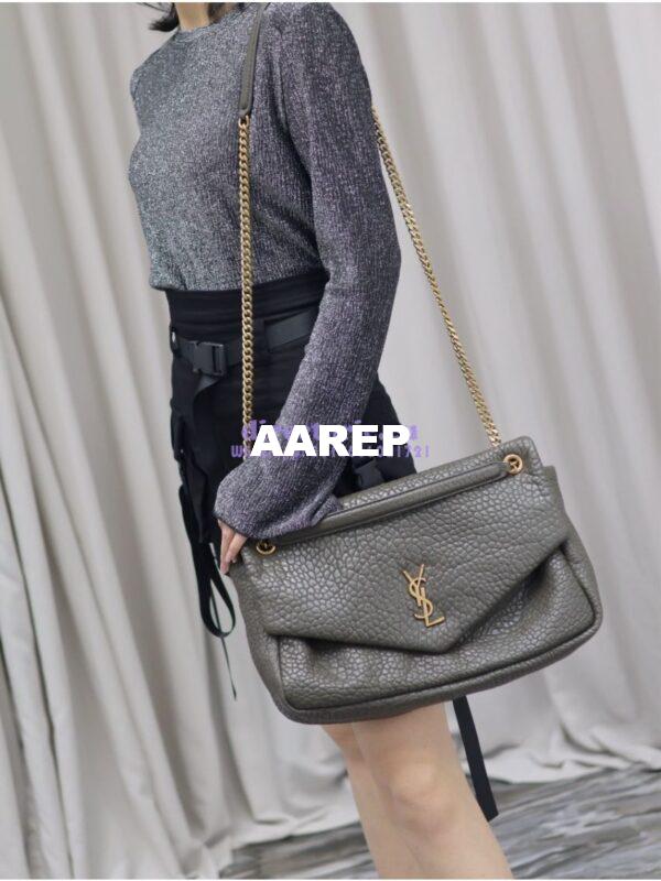 Replica Saint Laurent YSL Large Calypso In Grained Lambskin 777399 dark green 21