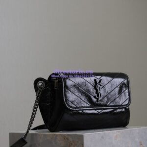 Replica YSL Saint Laurent Niki Body Bag In Crinkled Vintage Leather 577124 2