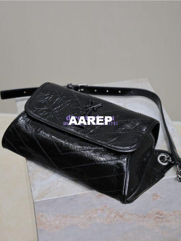 Replica YSL Saint Laurent Niki Body Bag In Crinkled Vintage Leather 577124 6