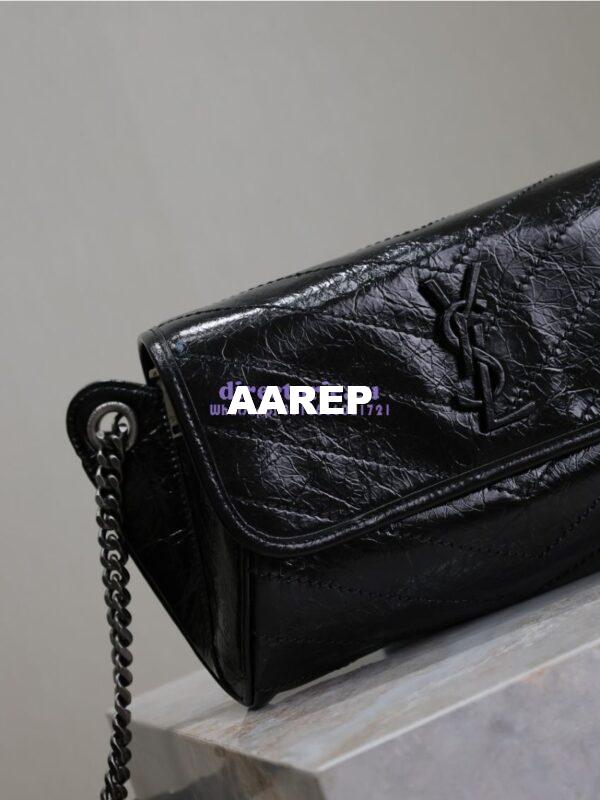Replica YSL Saint Laurent Niki Body Bag In Crinkled Vintage Leather 577124 7