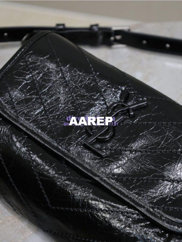 Replica YSL Saint Laurent Niki Body Bag In Crinkled Vintage Leather 577124 8
