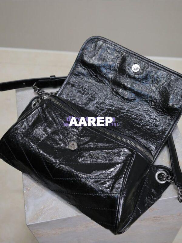 Replica YSL Saint Laurent Niki Body Bag In Crinkled Vintage Leather 577124 11