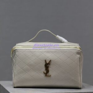 Replica Saint Laurent YSL Gaby Vanity Case In Quilted Lambskin 7531711 Blanc