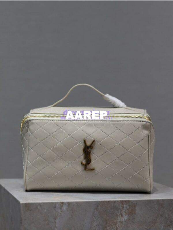 Replica Saint Laurent YSL Gaby Vanity Case In Quilted Lambskin 7531711 Blanc 3