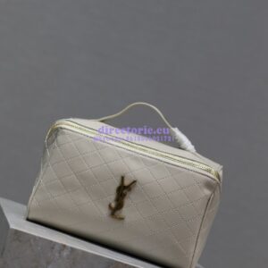 Replica Saint Laurent YSL Gaby Vanity Case In Quilted Lambskin 7531711 Blanc 2
