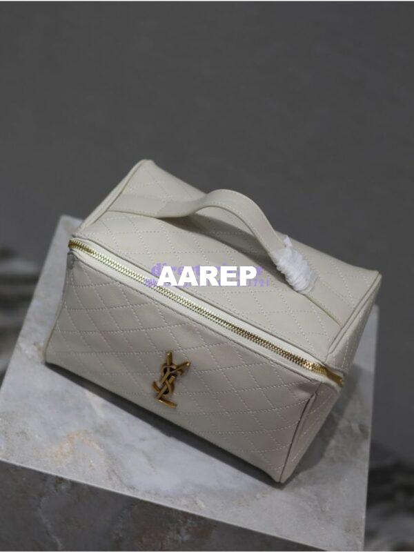 Replica Saint Laurent YSL Gaby Vanity Case In Quilted Lambskin 7531711 Blanc 5