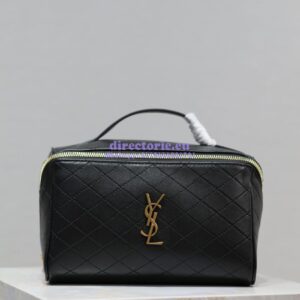 Replica Saint Laurent YSL Gaby Vanity Case In Quilted Lambskin 7531711 Black