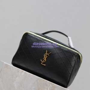 Replica Saint Laurent YSL Gaby Vanity Case In Quilted Lambskin 7531711 Black 2