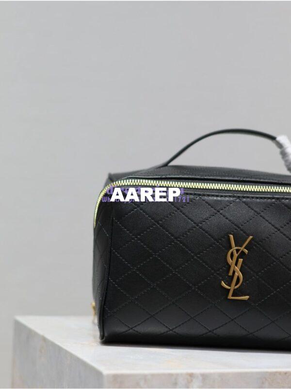 Replica Saint Laurent YSL Gaby Vanity Case In Quilted Lambskin 7531711 Black 7