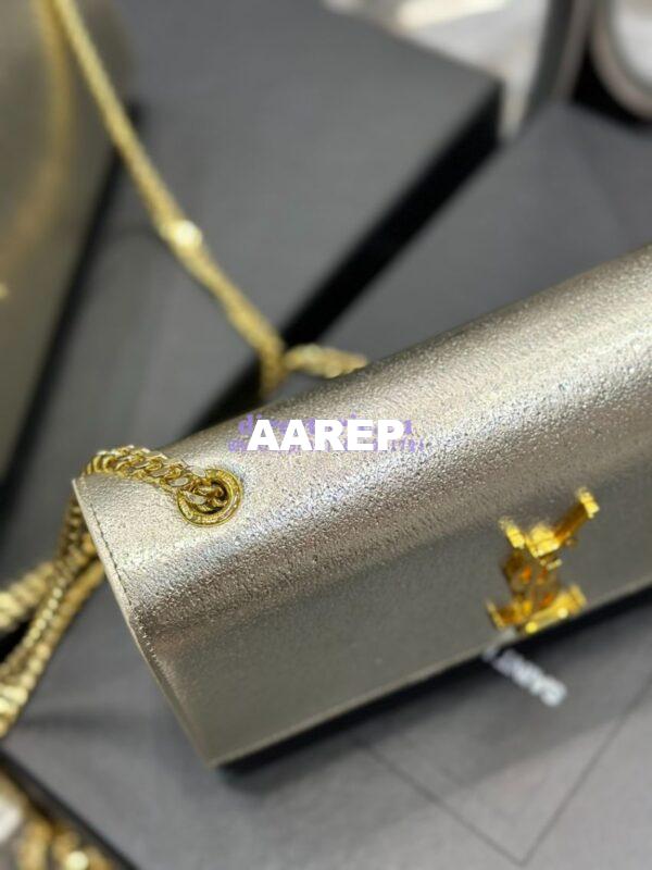 Replica YSL Saint Laurent Medium Kate Chain Bag In Pale Gold Metallic Calfskin 364021 11