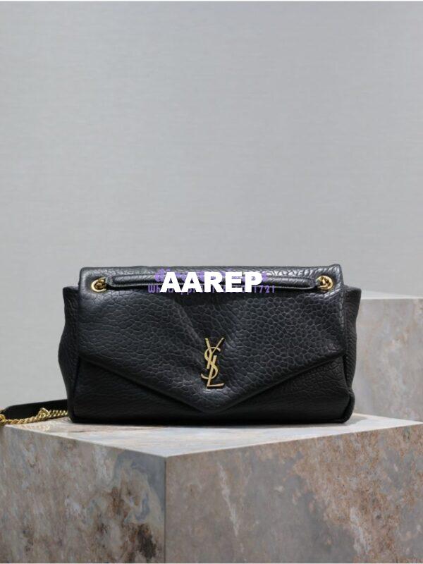 Replica Saint Laurent YSL Large Calypso In Grained Lambskin 777399 black 3