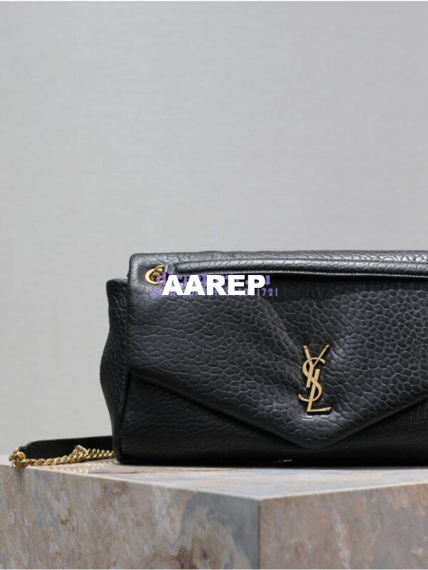 Replica Saint Laurent YSL Large Calypso In Grained Lambskin 777399 black 5