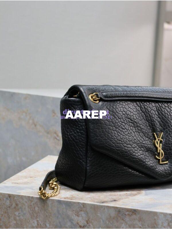 Replica Saint Laurent YSL Large Calypso In Grained Lambskin 777399 black 8