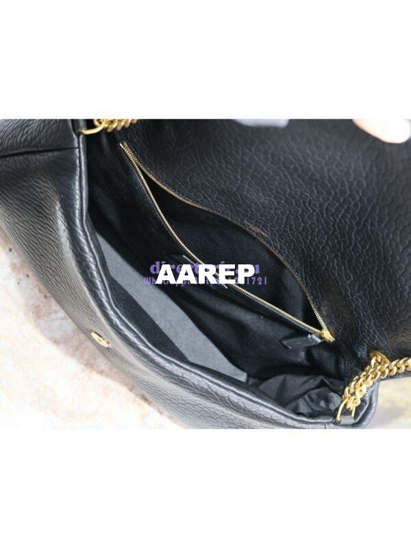 Replica Saint Laurent YSL Large Calypso In Grained Lambskin 777399 black 12
