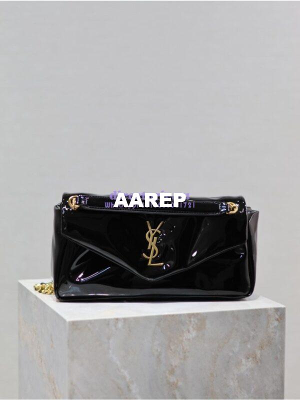 Replica Saint Laurent YSL Calypso In Patent Leather 734153 Black 3