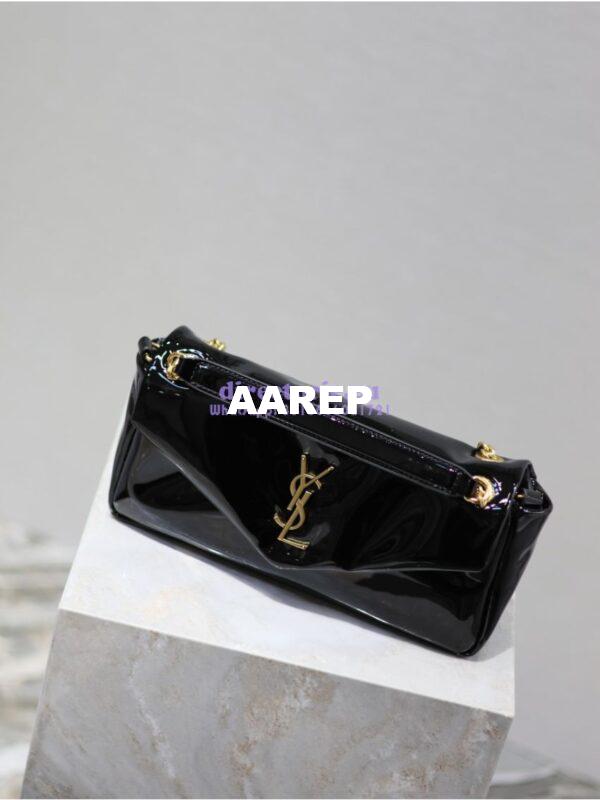Replica Saint Laurent YSL Calypso In Patent Leather 734153 Black 4